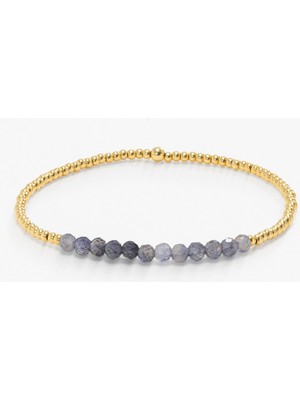 2,6 Karat Doğal Iyolit Taşlı Gümüş Bileklik