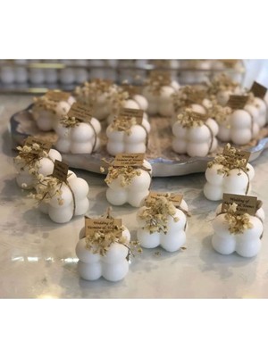 Bernamioffcial Süslemeli Bubble Mum Söz Nişan Nikah Kına Düğün Baby Shower Sünnet Mevlüt 20 Adet