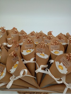 Bernami Papatya Mum Buket Düğün,nişan,söz,kına,sünnet,dogum,mevlüt Kişiye Özel Hediyelik - 15 Adet