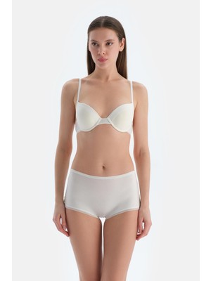 Ekru Dantel Detaylı Boyshort Külot