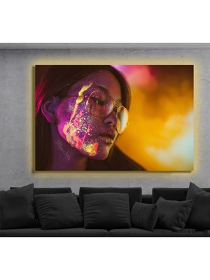 Marsilyan LED Işıklı Kanvas Tablo, 3D Dekoratif Baskılı Tablo Yapay Zeka Destekli Modern Tasarımlar 13