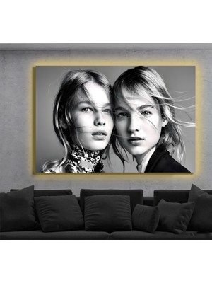 Marsilyan LED Işıklı Kanvas Tablo, 3D Dekoratif Baskılı Tablo Yapay Zeka Destekli Modern Tasarımlar 231