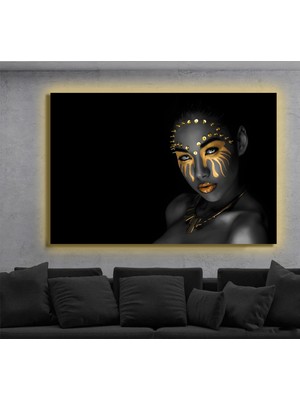 Marsilyan LED Işıklı Kanvas Tablo, 3D Dekoratif Baskılı Tablo Yapay Zeka Destekli Modern Tasarımlar 427