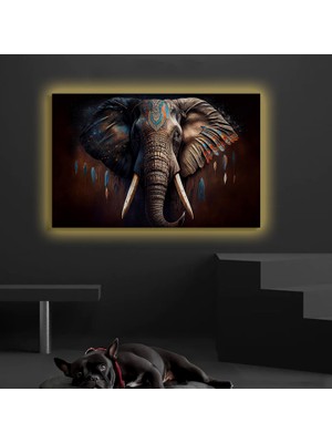 Marsilyan LED Işıklı Kanvas Tablo, 3D Dekoratif Baskılı Tablo Yapay Zeka Desteksli Hayvanlar  34