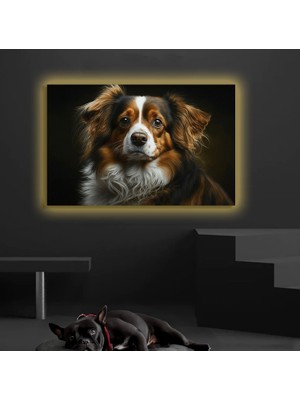 Marsilyan LED Işıklı Kanvas Tablo, 3D Dekoratif Baskılı Tablo Yapay Zeka Desteksli Hayvanlar  17
