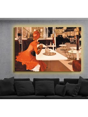 Marsilyan LED Işıklı Kanvas Tablo, 3D Dekoratif Baskılı Tablo Yapay Zeka Destekli Modern Tasarımlar 152