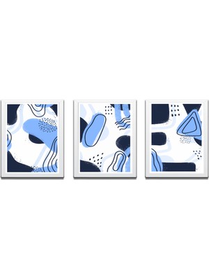 Bohem Tarz Mdf Plastik Çerçeveli 3'lu Dekoratif Tablo 48