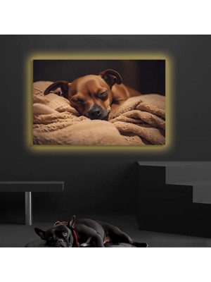 Marsilyan LED Işıklı Kanvas Tablo, 3D Dekoratif Baskılı Tablo Yapay Zeka Desteksli Hayvanlar  39