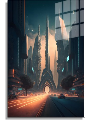 Marsilyan Space/uzay Yapay Zeka Özel Tasarım Cam Tablo Ofis, Mutfak Çocuk Odası, Salon 90