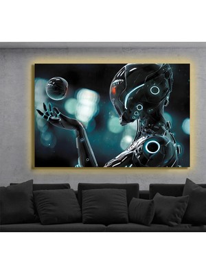 Marsilyan LED Işıklı Kanvas Tablo, 3D Dekoratif Baskılı Tablo Yapay Zeka Destekli Modern Tasarımlar 154