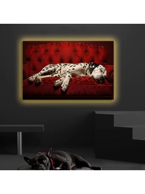 Marsilyan LED Işıklı Kanvas Tablo, 3D Dekoratif Baskılı Tablo Yapay Zeka Desteksli Hayvanlar  214