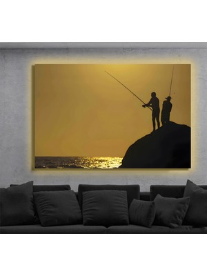 Marsilyan LED Işıklı Kanvas Tablo, 3D Dekoratif Baskılı Tablo Yapay Zeka Destekli Modern Tasarımlar 374