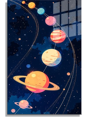 Marsilyan Space/uzay Yapay Zeka Özel Tasarım Cam Tablo Ofis, Mutfak Çocuk Odası, Salon 20