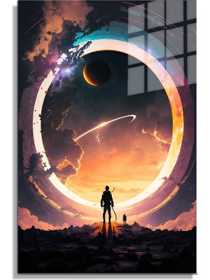 Marsilyan Space/uzay Yapay Zeka Özel Tasarım Cam Tablo Ofis, Mutfak Çocuk Odası, Salon 103