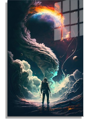 Marsilyan Space/uzay Yapay Zeka Özel Tasarım Cam Tablo Ofis, Mutfak Çocuk Odası, Salon 114