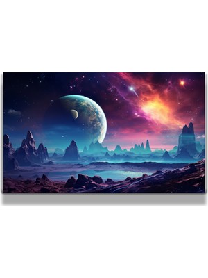 Marsilyan Sanatsal Yapayzeka, Creative Art, 3D Dekoratif Baskı Yatay Cam Tablo 21