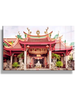 Marsilyan Şehirler ve Manzaralar, Yapay Zeka Destekli, 3D Dekoratif Baskı Yatay Cam Tablo 16