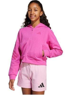 adidas Unisex Çocuk  Pembe  KAPŞONLU CEKET JG FI 3S FZ JJ4849