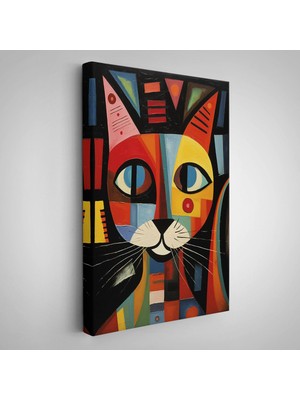 Pablo Picasso Tarzı - Soyut Renkli Kedi TABLO-7374