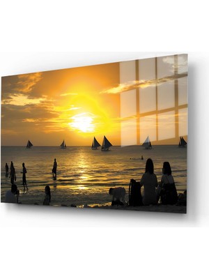 Marsilyan Doğa, Manzara 3D Dekoratif Baskı Yatay Cam Tablo 01