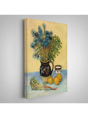 Natürmort Kır Çiçekleri Ile Majolica Tarzı Sürahi Tablo - Vincent Van GOGH-7451