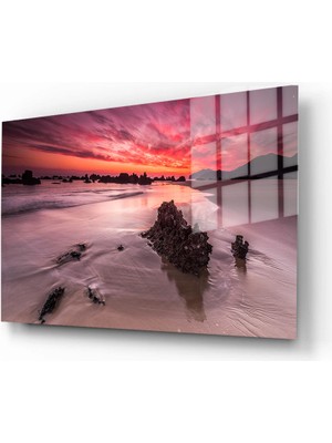 Marsilyan Doğa, Manzara 3D Dekoratif Baskı Yatay Cam Tablo 01