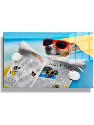 Marsilyan Eğlenceli Hayvanlar, Yapay Zeka Destekli, 3D Dekoratif Baskı Yatay Cam Tablo 438