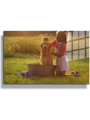 Marsilyan Eğlenceli Hayvanlar, Yapay Zeka Destekli, 3D Dekoratif Baskı Yatay Cam Tablo 446