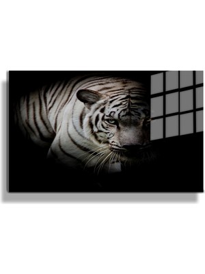 Marsilyan Eğlenceli Hayvanlar, Yapay Zeka Destekli, 3D Dekoratif Baskı Yatay Cam Tablo 543