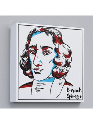 Marsilyan Çerçeveli Baruch Spinoza Dekoratif Kanvas TABLO-5818