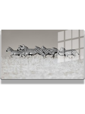 Marsilyan Eğlenceli Hayvanlar, Yapay Zeka Destekli, 3D Dekoratif Baskı Yatay Cam Tablo 577