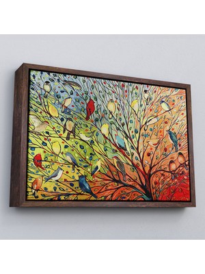 Marsilyan Çerçeveli 27 Kuş Tablosu - 27 BIRDS-6654