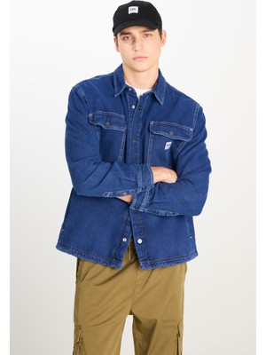Relaxed Fit Geniş Kesim Mavi Gömlek