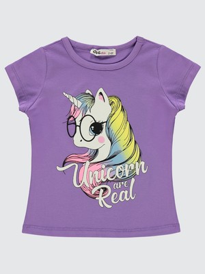 Civil Girls Kız Çocuk Tişört 2-5 Yaş Açık Mor