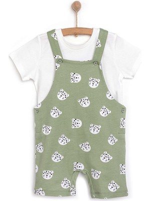 HelloBaby Basic Erkek Kedi Desenli Şort Salopet-Tshirt Erkek Bebek