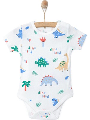 Hellobaby Hayvan Desenli Kısa Kol Body Erkek Bebek