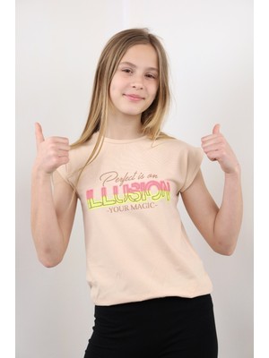 Toontoy Kız Çocuk Baskılı Tişört