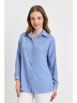 Rays 4635A Desenli Salaş Gömlek Mavi