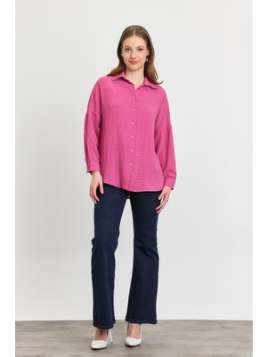 Rays 4636A Çizgi Desenli Gömlek Pembe