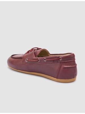 Cabani %100 Hakiki Deri Bordo Kadın Loafer