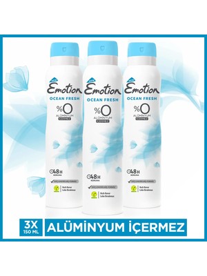 Emotion Ocean Fresh Kadın Alüminyumsuz Vegan Deodorant 3x150 Ml