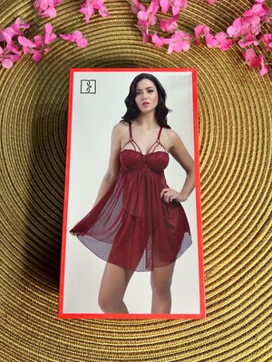 Büşra Bayan Dolgulu Gecelik 730 Bordo