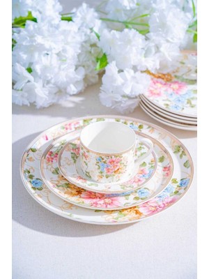 Acar Freya 6 Kişilik 19 Parça Porselen Pasta-Ikram Seti NCY-07078