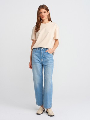 71350 Tint Yıkama Relax Denim Pantolon-Açık Mavi