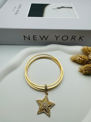 Gly Çlk Bijuteri Charmlı Ajda Bilezik (Gold) 6.0mm 22060