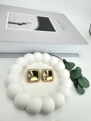 Gly Çlk Bijuteri Kare Çelik Küpe (Gold) KP337