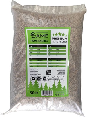 Fame Enerji % 100 Çam Peleti / Kedi Kumu 50 Lt 6 mm