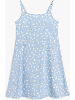 Koton Çiçek Desenli Ince Askılı Viskon Elbise