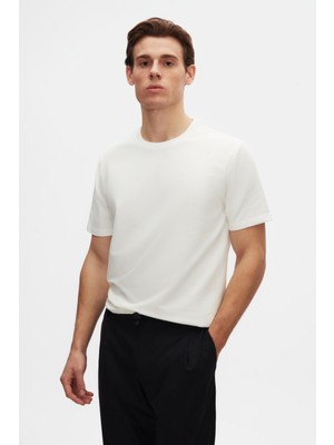 TWN Slim Fit Ekru Baskılı T-Shirt 4EC14ORT12025