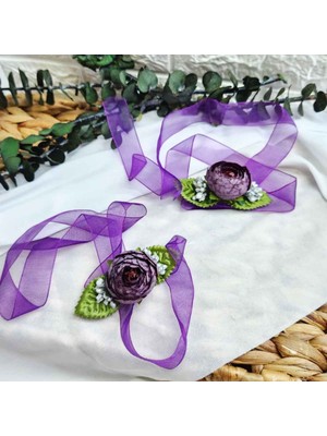 Nedime Bilekliği Mor Şakayik Çiçekli